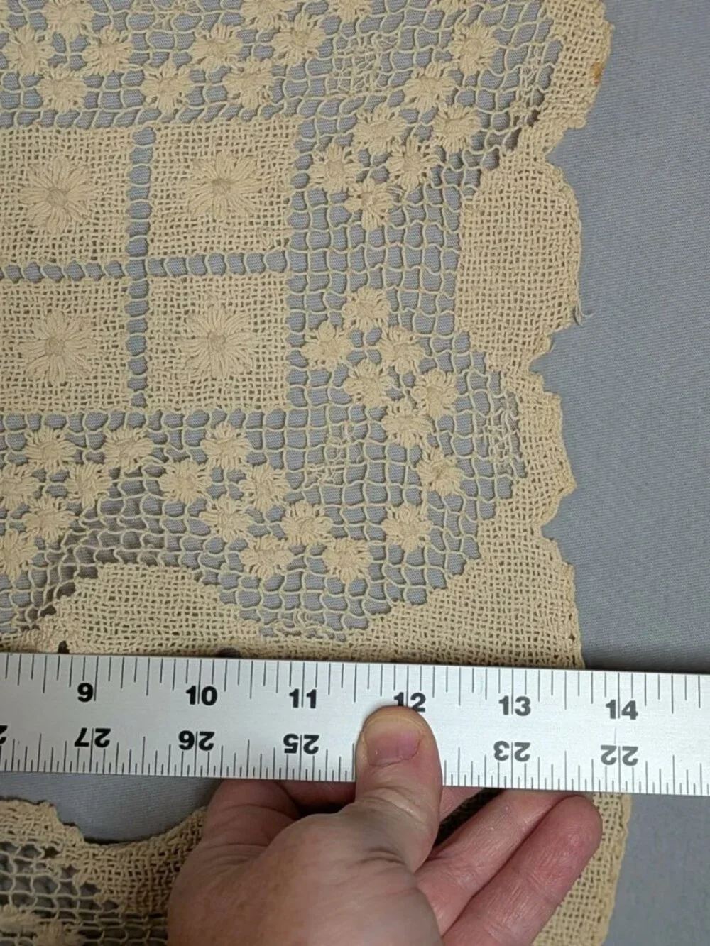 3 Vintage Cream Handmade Normandy Lace Doilies